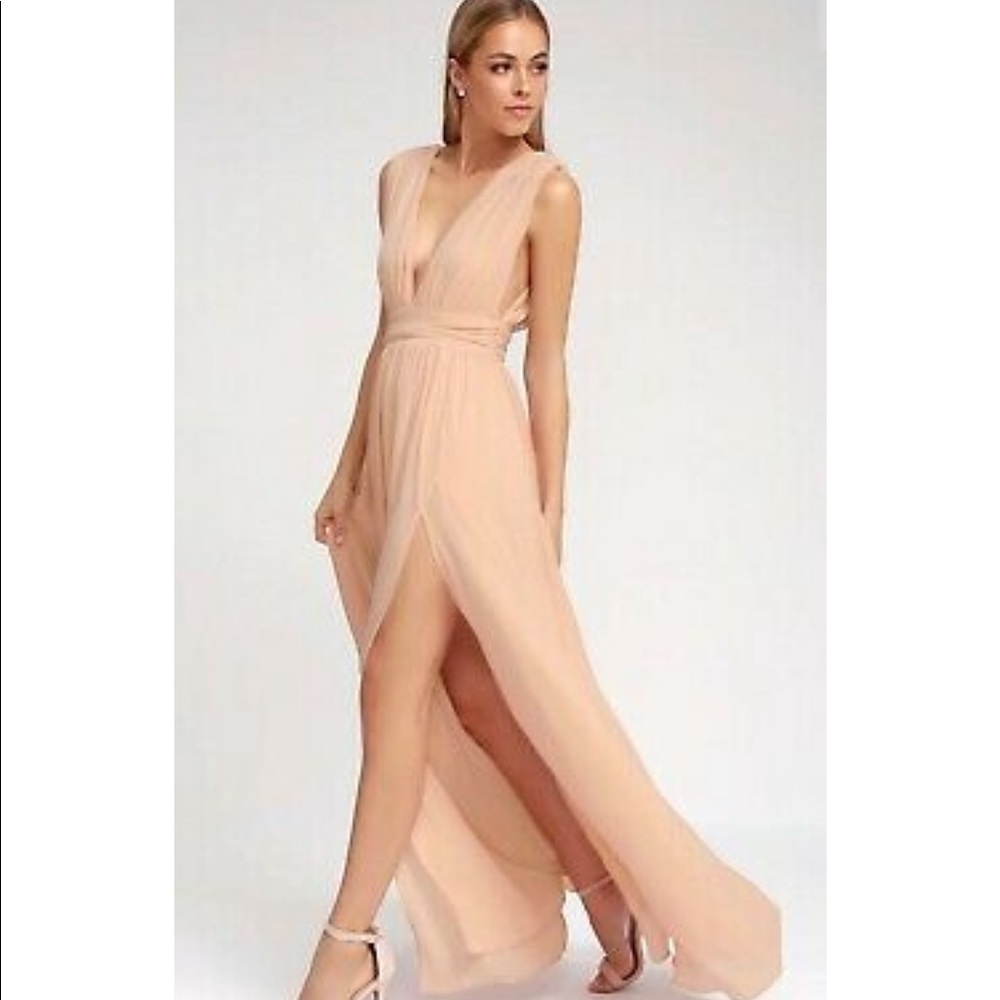 Lulu's Heavenly Hues Blush Maxi Dress
